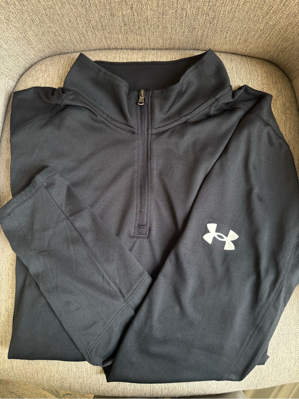 Under Armour Men's Black Half-Zip Performance Pullover lightweight Black Sz L